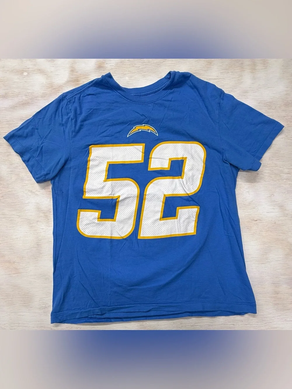 NFL Los Angeles Chargers #52 Mack Blue Football Tee Shirt